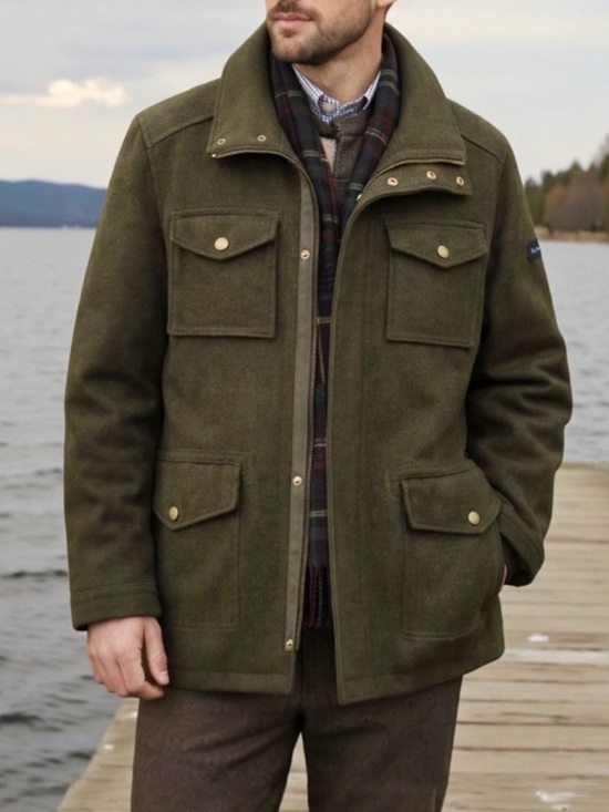 Ben Sherman Other - BEN SHERMAN Heritage Wool Blend Field Coat Army Green L Military Utility Jacket